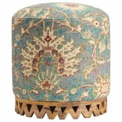 Deals ๐งจ Crestview Collection Grace Fabric Carved Stool โจ