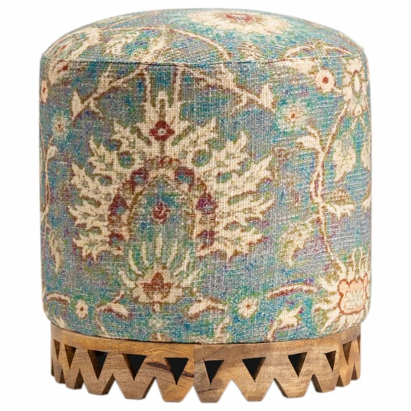 Deals ๐งจ Crestview Collection Grace Fabric Carved Stool โจ