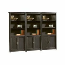 New 👏 Sauder Edge Water Library Wall Bookcase In Estate Black 😀