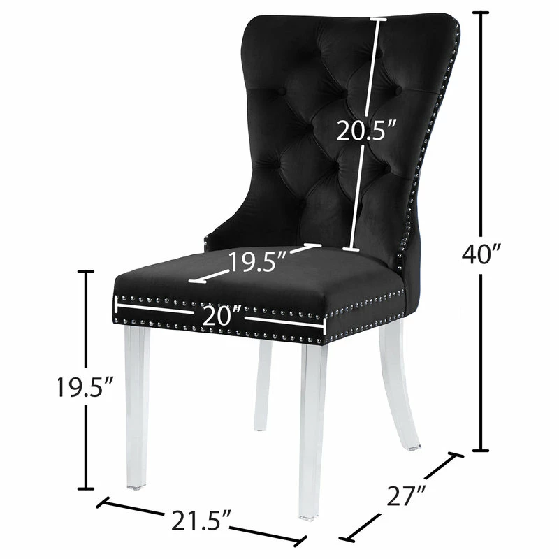 Brand new π MOD The Dame Dining Chair, Black, Velvet, Set Of 2 π - Image 7