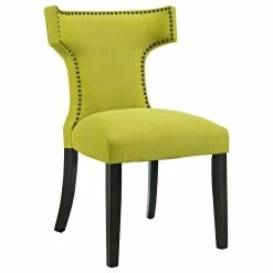 Wholesale 🎉 LexMod Curve Upholstered Fabric Dining Chair, Wheatgrass ✔️