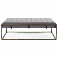 Coupon โ๏ธ GDFStudio GDF Studio Vassy Modern Velvet Ottoman Bench, Gray/Brush Gold ๐