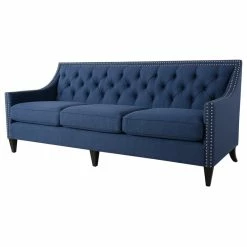Best Pirce ๐ Jennifer Taylor Home Marianne Modern Farmhouse Nailhead Tufted Sofa, Dark Sapphire Blue ๐