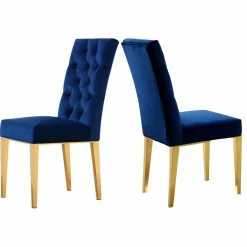 Cheap π Meridian Furniture Capri Velvet Dining Chair, Set Of 2, Navy π
