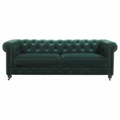 Best deal ๐ Jennifer Taylor Home Winston 91" Tufted Chesterfield Sofa, Forest Green Performance Velvet โค๏ธ