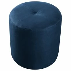 Coupon โ Pilaster Designs Ula Round Ottoman, Dark Blue ๐