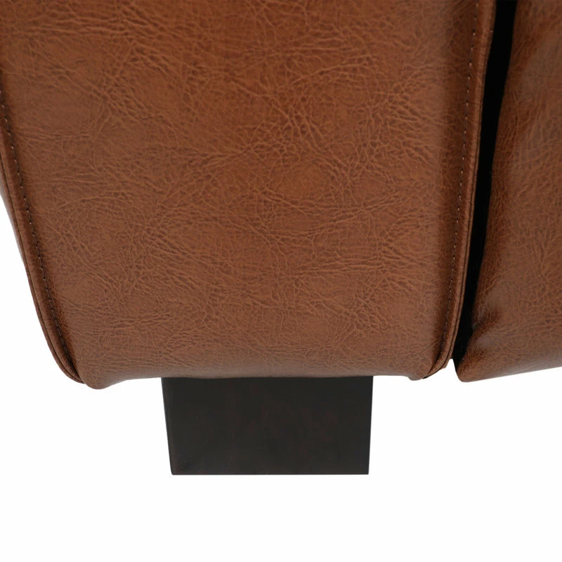 Best Sale 💯 GDFStudio Minkler Contemporary Faux Leather 3 Seater Sofa With Chaise Lounge, Cognac/Dark ⭐ - Image 11