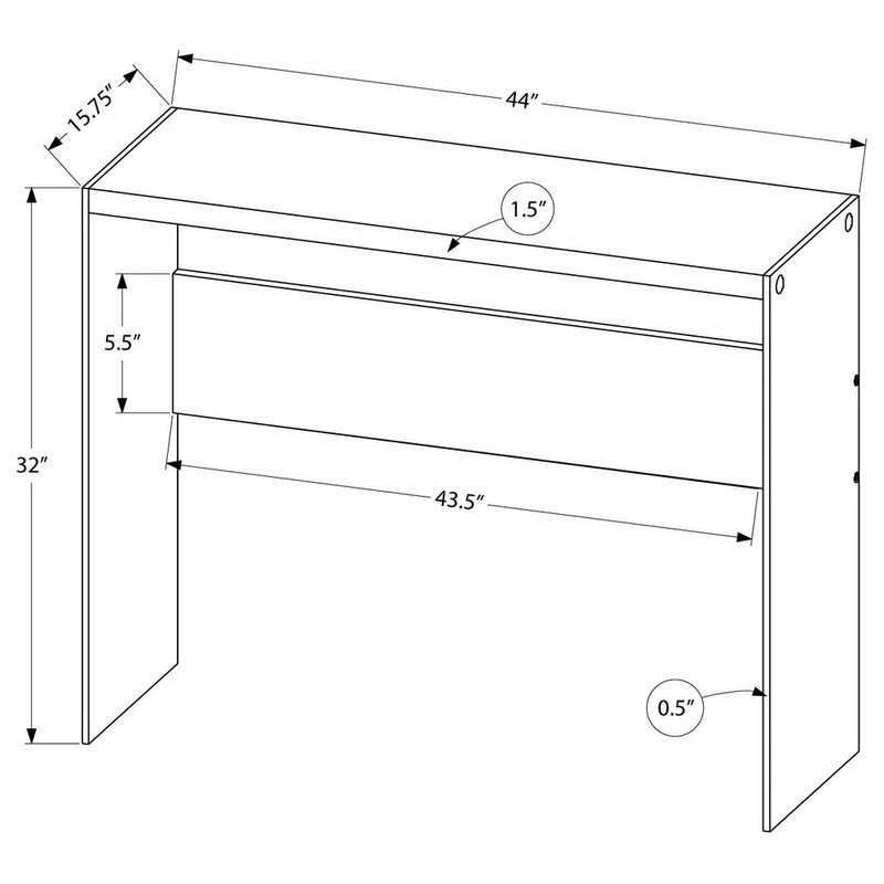 Best Sale ๐ฅ Monarch Specialties Accent Table - 44"L / Grey Cement / Tempered Glass ๐ - Image 4