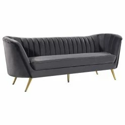 Promo โ๏ธ Meridian Furniture Margo Velvet Sofa, Gray โค๏ธ