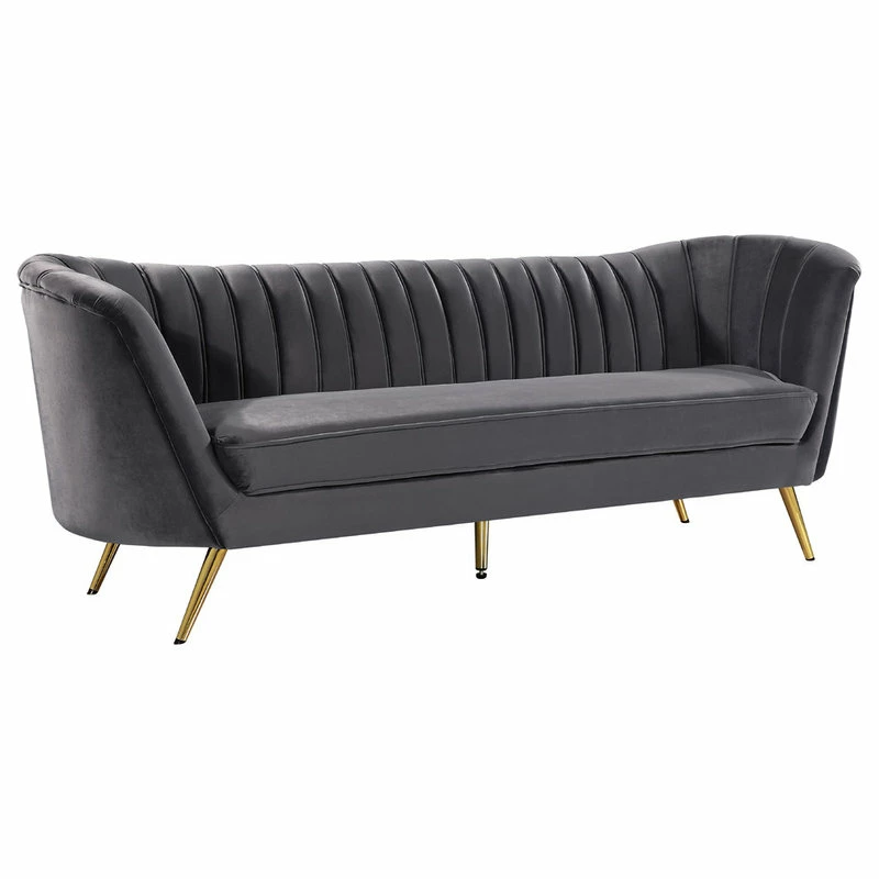 Promo โ๏ธ Meridian Furniture Margo Velvet Sofa, Gray โค๏ธ