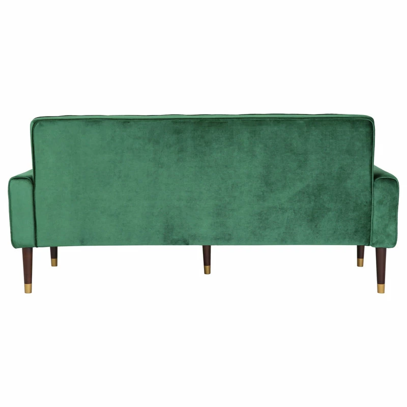 Hot Sale 🎁 GDFStudio Adan Tufted Velvet Sofa With Gold Tipped Tapered Legs, Emerald, Gold Finish 🔔 - Image 7