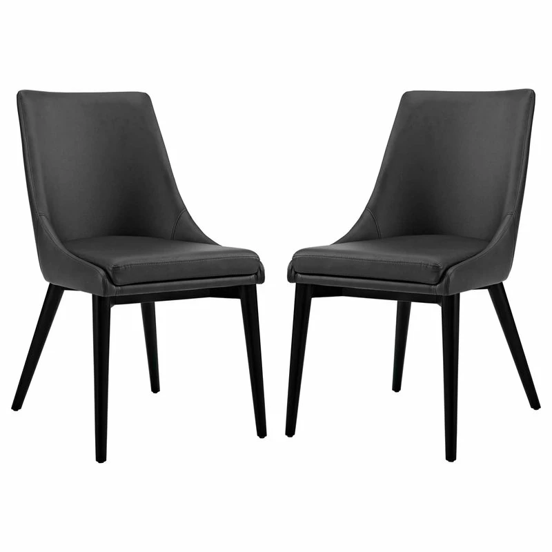 Budget ๐ฅ LexMod Viscount Dining Side Chairs Faux Leather, Set Of 2, Black ๐ - Image 3
