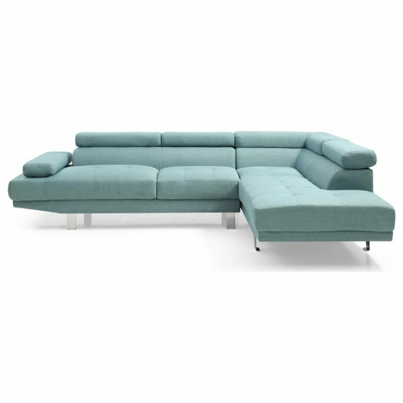 Deals โ Glory Furniture Riveredge Twill Fabric Sectional In Teal ๐งจ - Image 3
