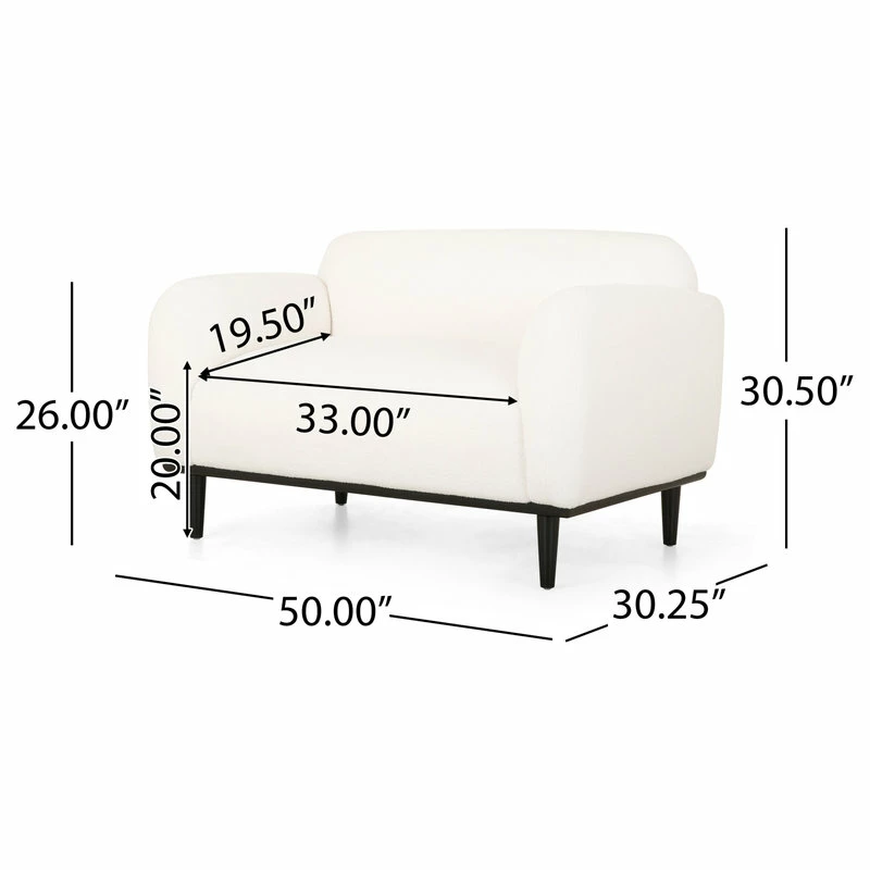 Promo ✨ GDFStudio Sandee Contemporary Upholstered Loveseat 🔥 - Image 2