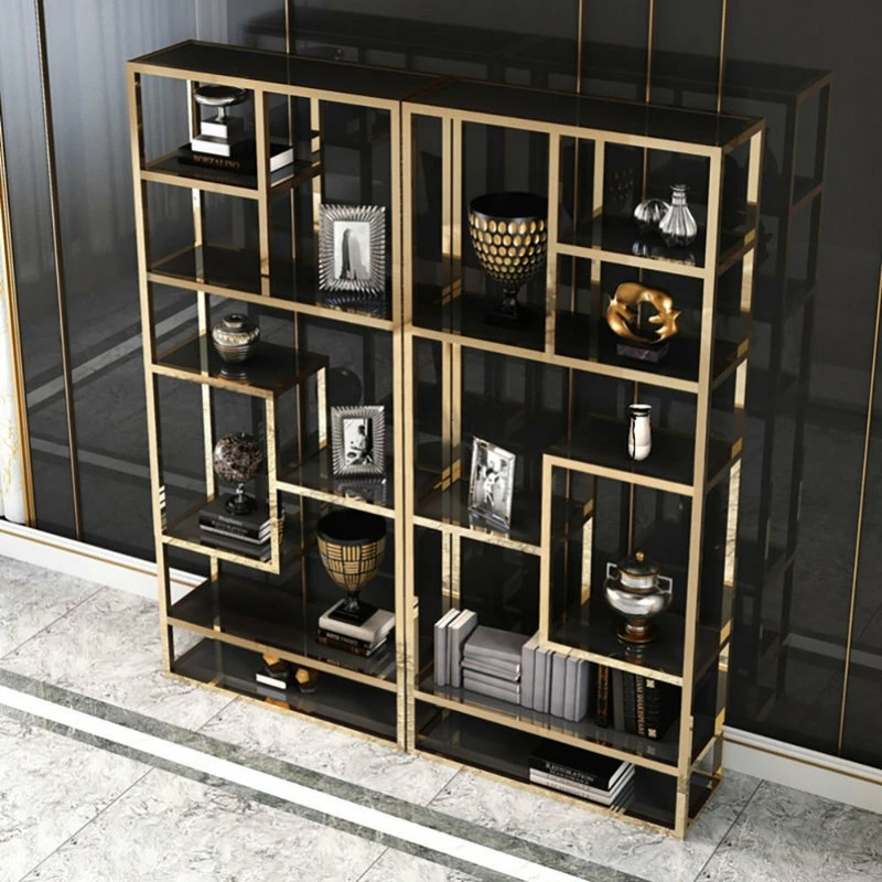 Outlet 🔔 Homary Luxury Display Geometric Bookshelf In Gold&Black ❤️ - Image 5