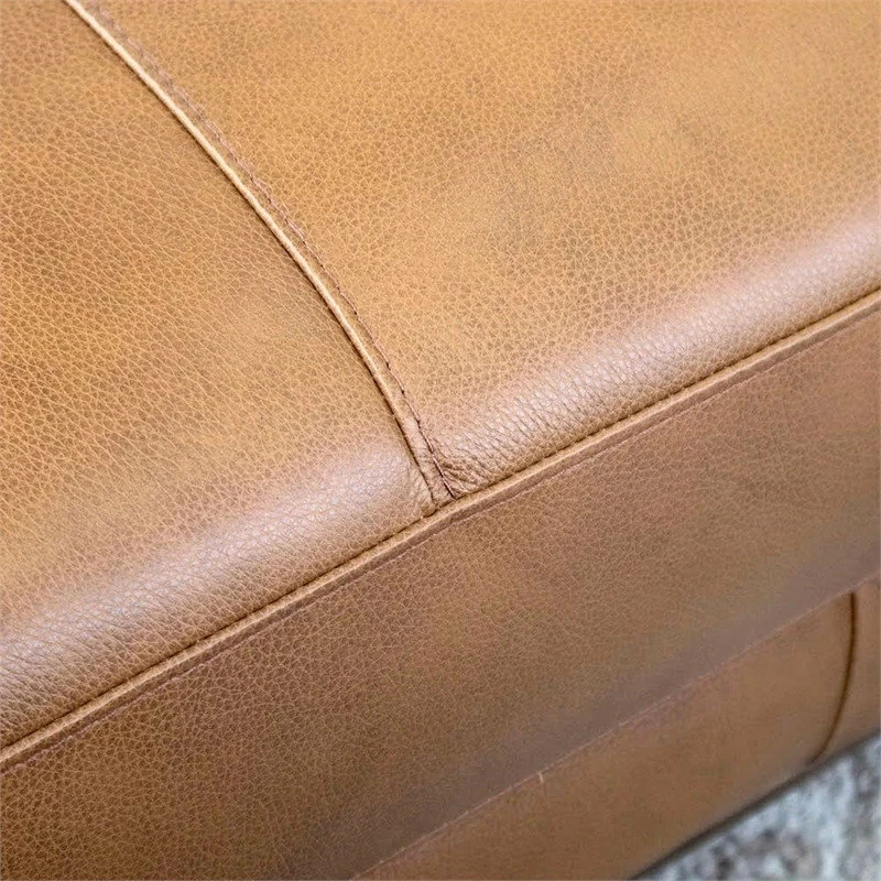Outlet 🎁 Ashcroft Milton Modern Tufted Living Room Top Leather Corner Sectional Sofa In Cognac Tan 🔔 - Image 2