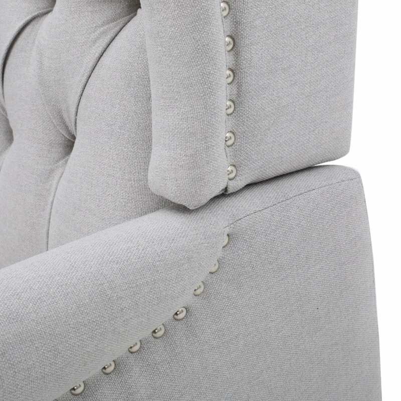 Hot Sale 🛒 GDFStudio GDF Studio Elizabeth Tufted Back Recliner, Light Gray/Fabric 🌟 - Image 8