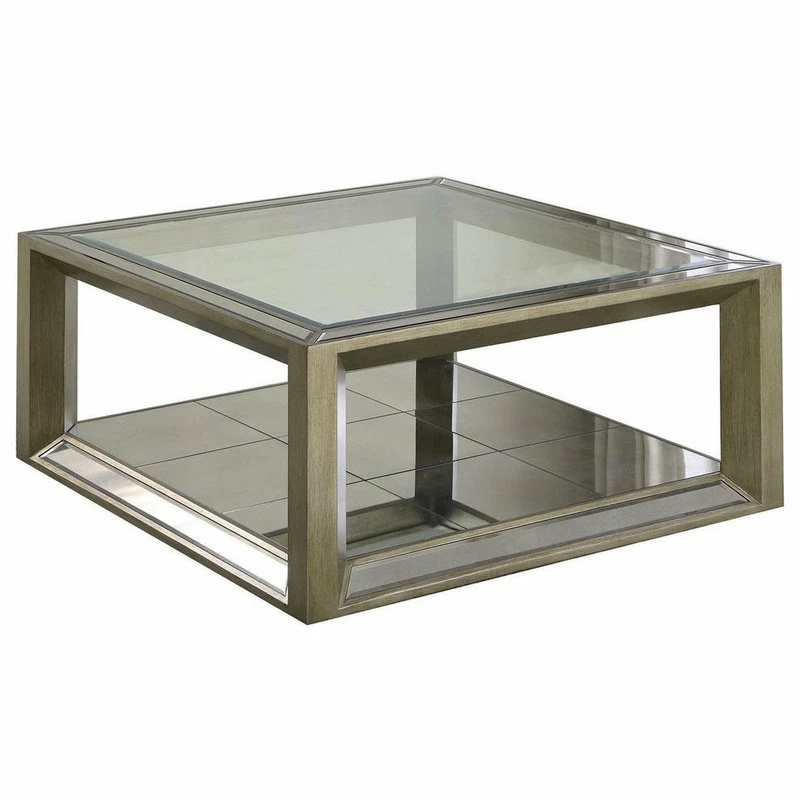 Discount 😉 Best Master Furniture Pascual Dull Gold With Antique Mirrored Coffee Table 😉