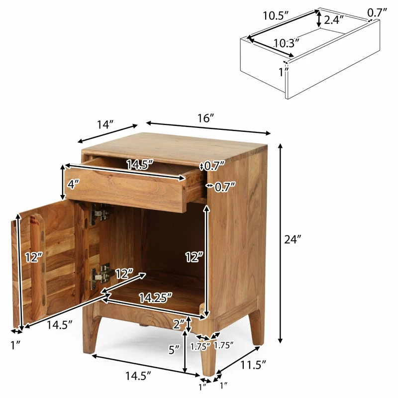 Budget ๐งจ GDFStudio Letitia Modern Handcrafted Acacia Wood Side Table ๐ - Image 3