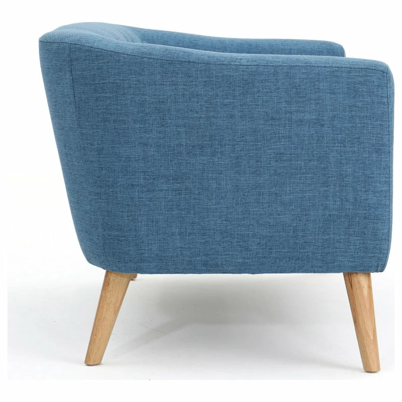 Cheapest 🤩 GDFStudio GDF Studio Carol Button Back Mid Century Fabric Modern Loveseat, Muted Blue ⭐ - Image 8