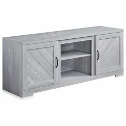 Budget 👏 BELLEZE Hilo 58" Barn Door TV Stand Console For TVs Up To 65", Stone Gray 🌟