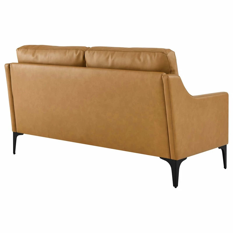 Cheapest 🌟 LexMod Corland Leather Loveseat, Tan 😍 - Image 4