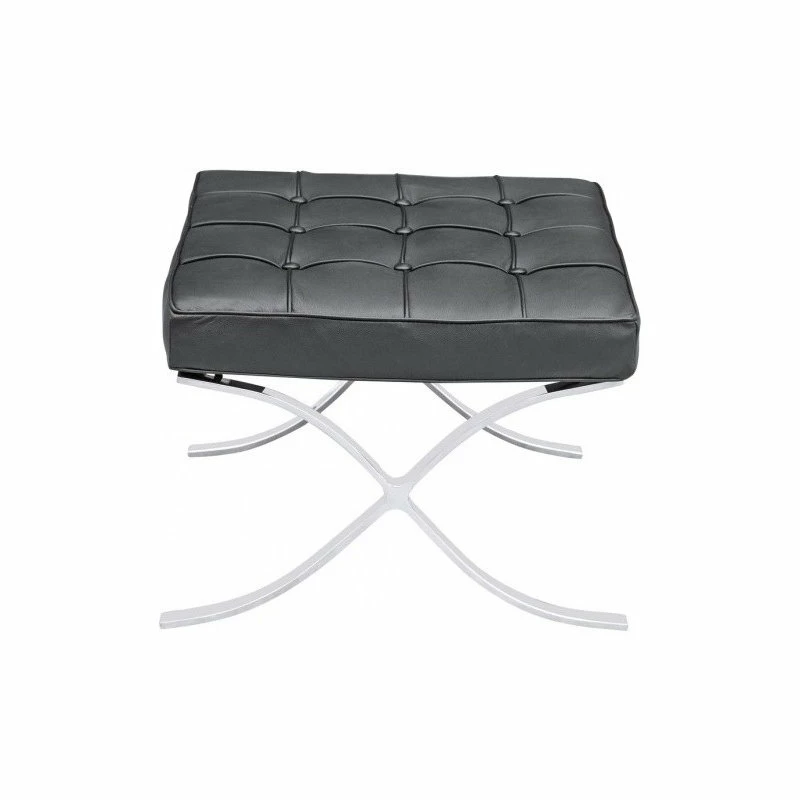 Cheap π Modern Living Barcelona Style Ottoman - Top Grain Premium Italian Leather - Black π