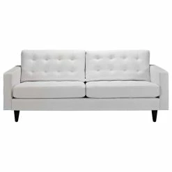 Discount ✨ LexMod Empress Bonded Leather Sofa, White 💯