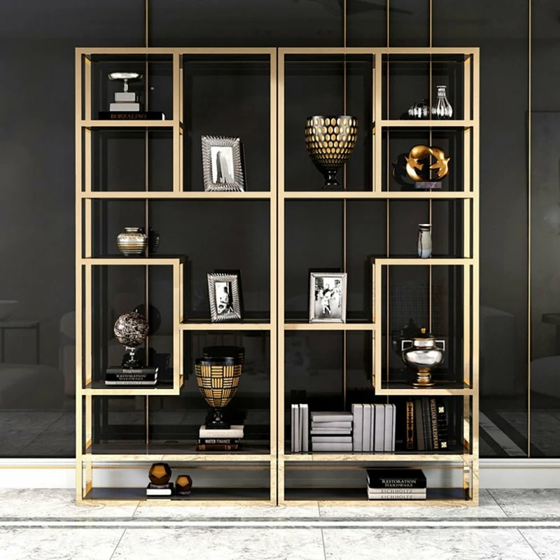 Outlet 🔔 Homary Luxury Display Geometric Bookshelf In Gold&Black ❤️ - Image 2