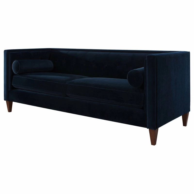 Best Pirce ❤️ Jennifer Taylor Home Jack 84" Modern Tuxedo Tufted Sofa, Dark Navy Blue Velvet ✨ - Image 5