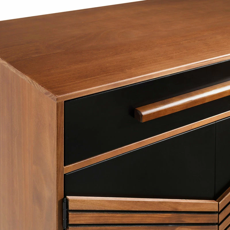 Top 10 ๐คฉ Walker Edison Anderson 32" Chevron Wood Detail Accent Cabinet, Black/Brown ๐ - Image 5