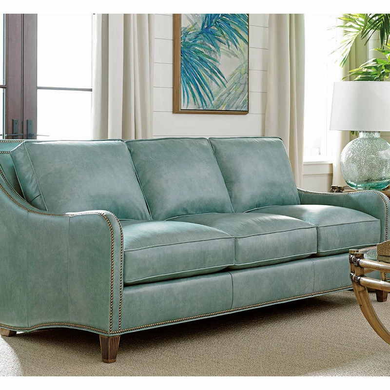 New โจ Tommy Bahama Home Koko Leather Sofa ๐ - Image 3