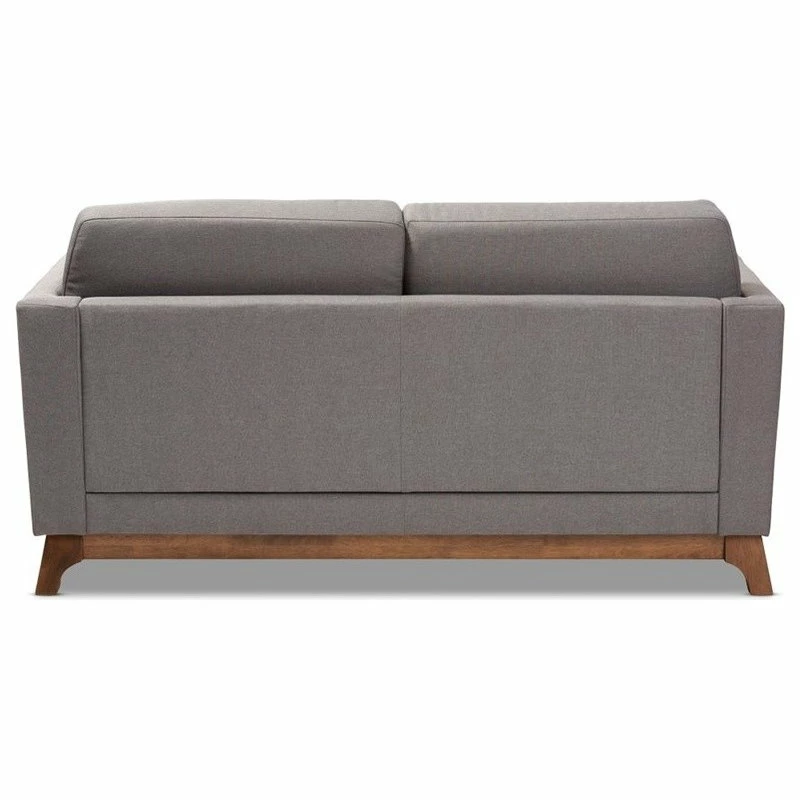Budget ๐ Baxton Studio Sava Fabric Upholstered Loveseat In Grey And Walnut โ - Image 5