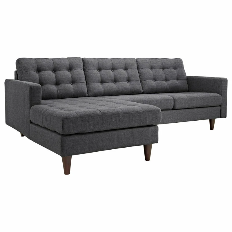 Outlet ๐ LexMod Empress Left-Facing Upholstered Fabric Sectional Sofa, Gray โจ - Image 6