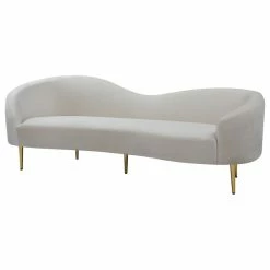 Cheapest 😀 Meridian Furniture Ritz Velvet Sofa, Cream 🤩