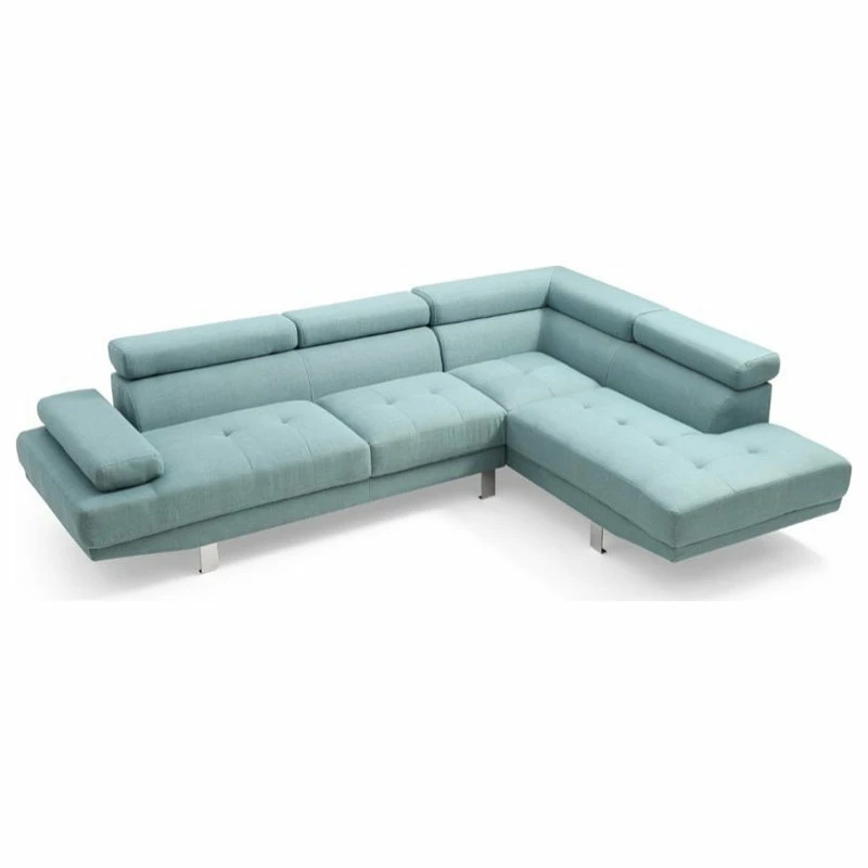 Deals โ Glory Furniture Riveredge Twill Fabric Sectional In Teal ๐งจ - Image 4