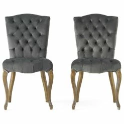 Discount π₯ GDFStudio GDF Studio Martino Velvet Charcoal Dining Chairs, Set Of 2 β€οΈ