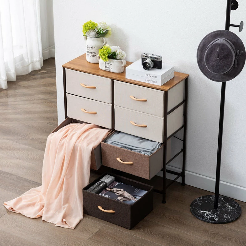 Promo π Duhome Elegant Lifestyle 8 Fabric Drawers Steel Frame Double π Dresser, Mixed Color β - Image 2