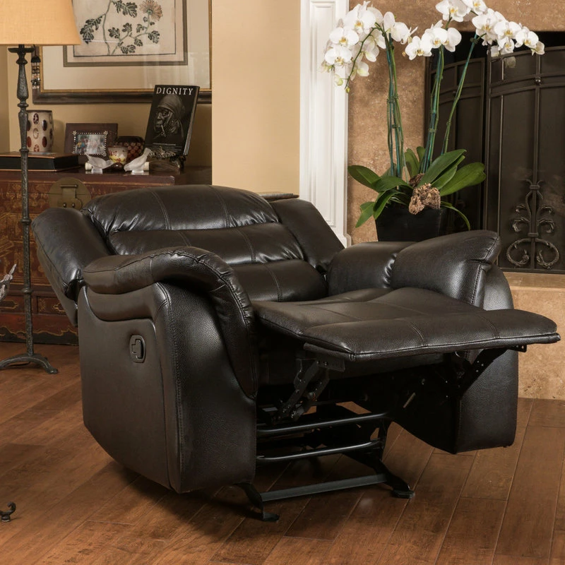 Deals โค๏ธ GDFStudio GDF Studio Hayvenhurst Black Leather Recliner/Glider Chair ๐ฅ - Image 3