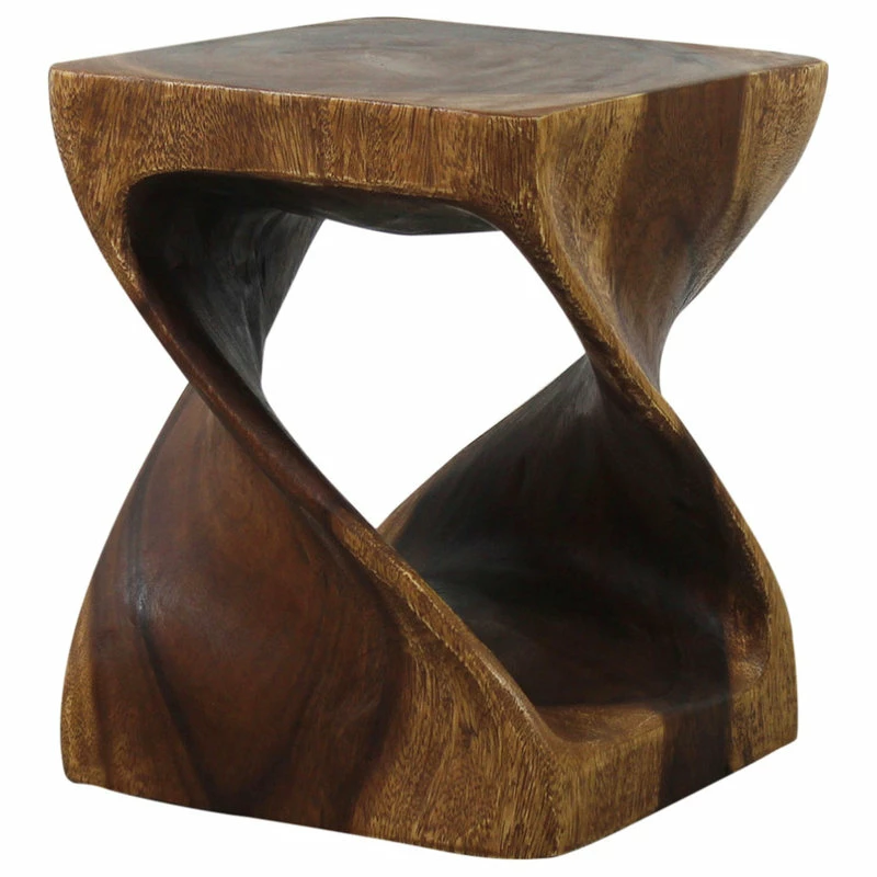 Best deal ๐งจ Kammika Import Export Co., Ltd (Thailand) Haussmann Original Wood Twist Stool 10 In SQ X 12 In High Walnut Oil ๐ - Image 5