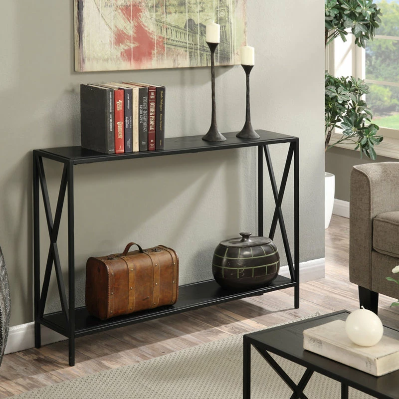 Best Sale ๐ฅ Convenience Concepts Modern Tucson Black Console Table With Shelf R4-0182 ๐ - Image 2