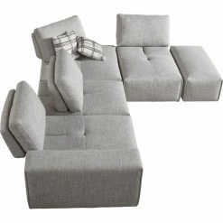 Cheap 🔥 Vig Furniture Inc. Divani Casa Platte Modern Gray Fabric Modular Sectional Sofa ✔️