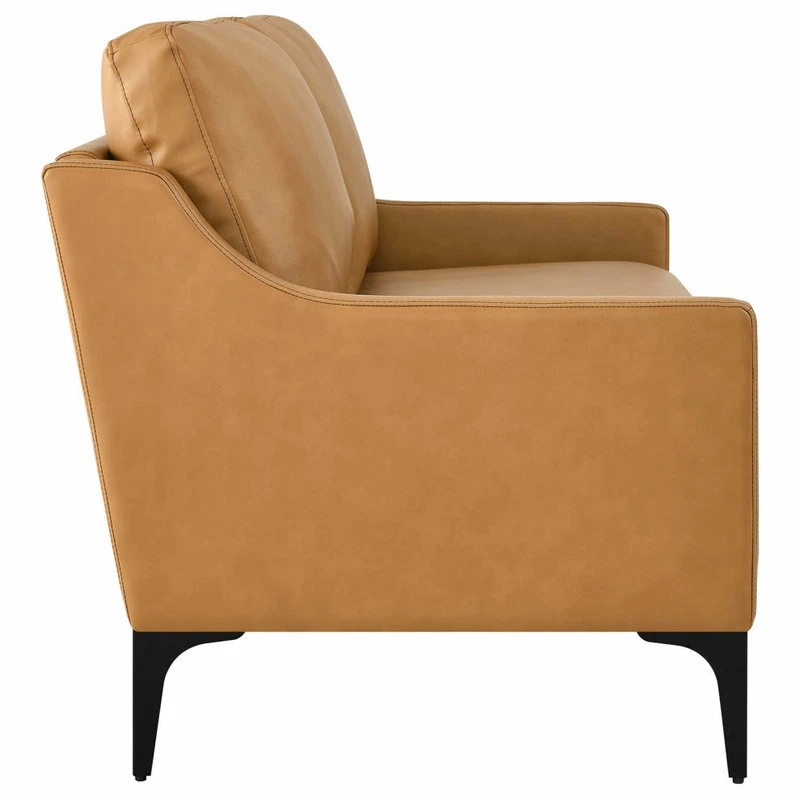Cheapest 🌟 LexMod Corland Leather Loveseat, Tan 😍 - Image 3
