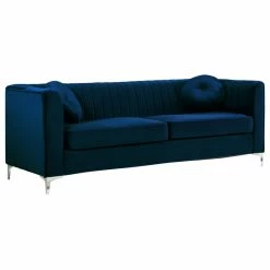 Outlet 🎉 Meridian Furniture Isabelle Velvet Sofa, Navy 😍