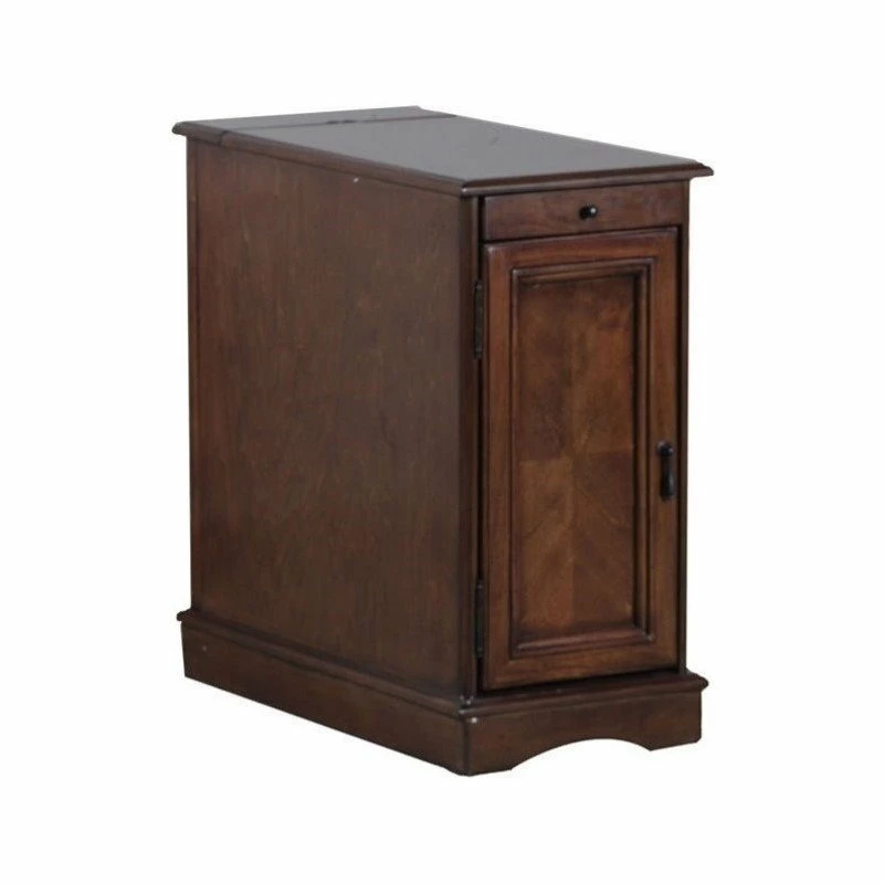 Promo π Linon Home Decor Products Linon Butler Wood Accent Table With USB In Hazelnut Brown β€οΈ