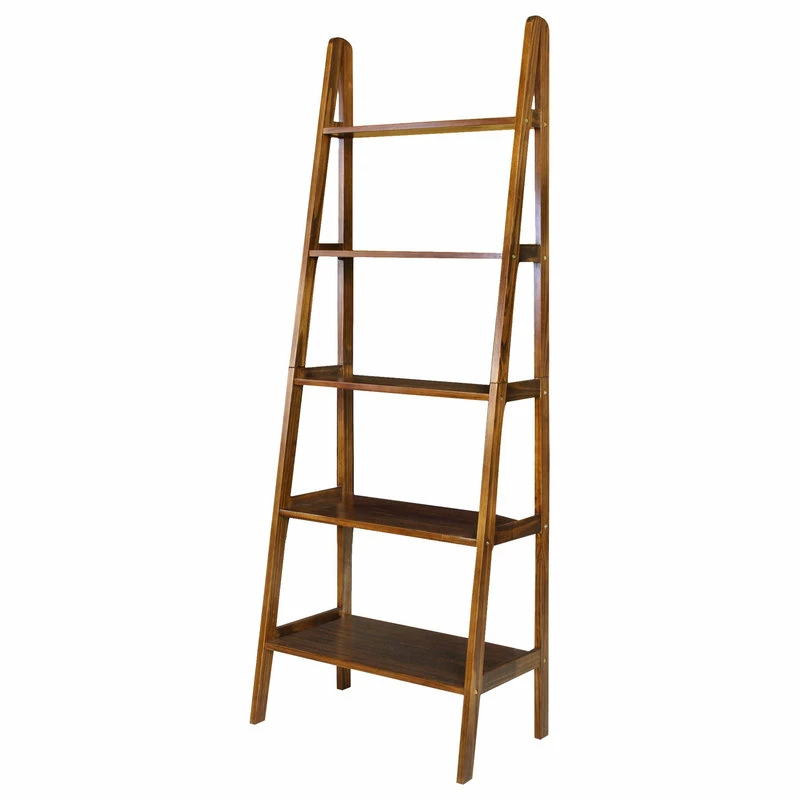 Outlet ๐ Casual Home 5-Shelf Ladder Bookcase-Warm Brown โ๏ธ