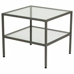 Flash Sale 👍 Studio Designs Camber End Table Pewter/Clear Glass 😍