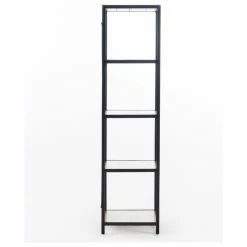 Brand new 🎉 GDFStudio Relee Modern Industrial 4 Shelf Acacia Wood Slim Bookcase 💯