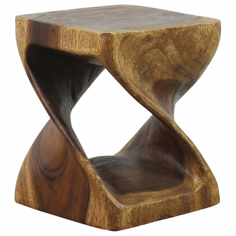Best deal ๐งจ Kammika Import Export Co., Ltd (Thailand) Haussmann Original Wood Twist Stool 10 In SQ X 12 In High Walnut Oil ๐ - Image 3