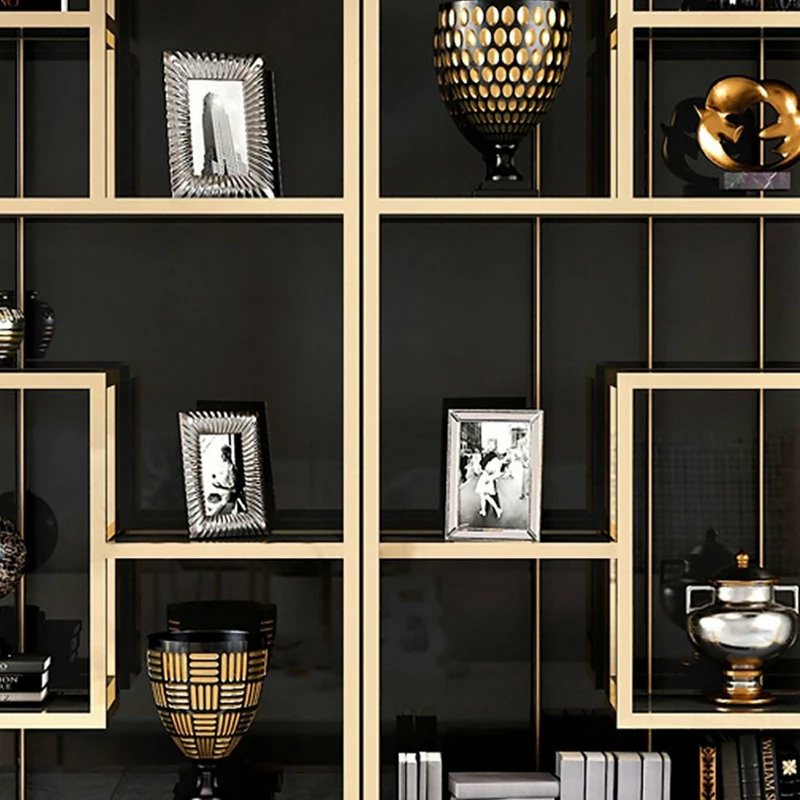 Outlet 🔔 Homary Luxury Display Geometric Bookshelf In Gold&Black ❤️ - Image 7